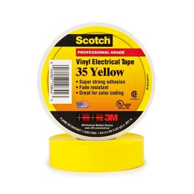 Cinta aislante vinílica scotch 3M 80610833966 · 35 3/4¨ x20m amarillo