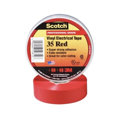 Cinta aislante vinílica scotch 3M 80610833909 · 35 3/4¨ x20m rojo