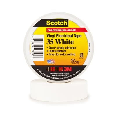 Cinta aislante vinílica scotch 3M 80610833982 · 35 3/4¨ x20m blanco