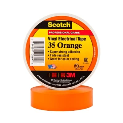 Cinta aislante vinílica scotch 3M 80610834022 · 35 3/4¨ x20m anaranjado
