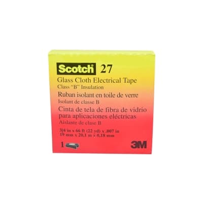 Cinta fibra de vidrio con adhesivo scotch 3M 80012020360 · 27 3/4" x20m 130°C