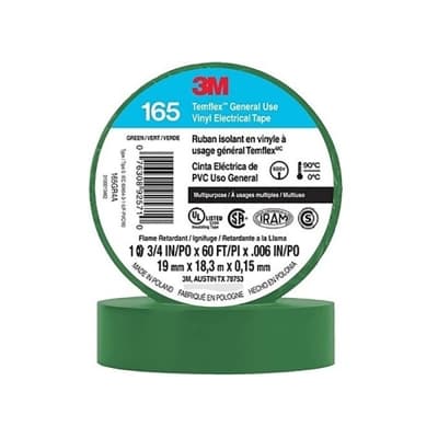 Cinta aislante vinílica temflex 3M UU009472620 · 165 3/4¨ x18m verde