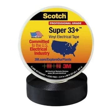 Cinta adhesiva vinilo 3M SCOTCH SUPER 33+ · negro 1 1/2"X 30m (SCOTCH-SUPER-33+)