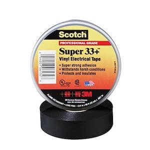 Cinta aislado Scotch vinilo 3M SUPER 33+ · 3/4"X 20m negro (SUPER-33+)