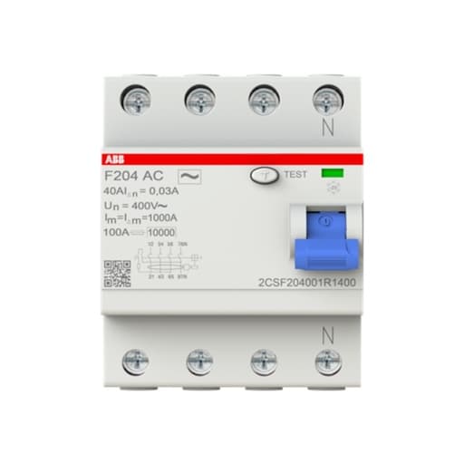 Interruptor diferencial ABB AR F204 AC-40/0.03 · 4P 40A 30mA tipo AC serie F200-Ac (AR-F204-AC-40/0.03)