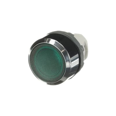 Cabeza para pulsador luminoso rasante ABB 1SFA611100R3102 · verde 22mm plástico cromado
