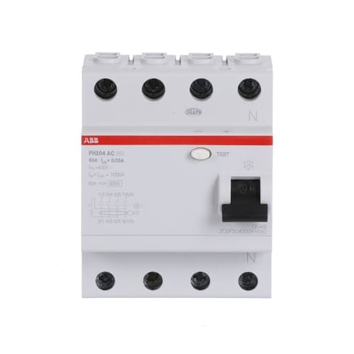 Interruptor diferencial ABB FH204 AC-63/0.03 · 4P 63A 30mA tipo AC (FH204-AC-63/0.03)