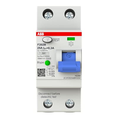 Interruptor diferencial ABB F202 B-25/0.3 · 2P 25A 300mA tipo B serie F200-B (F202-B-25/0.3)