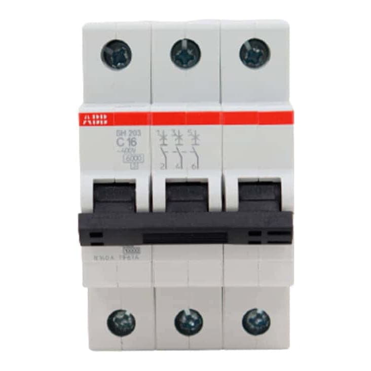 Interruptor termomagnético ABB 2CDS213001R0164 · 3x16A 10/6kA 230/400V tipo C DIN