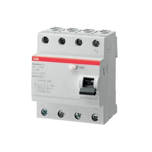 Interruptor diferencial ABB FH204 AC-25/0.03 · 4P 25A 30mA tipo AC (FH204-AC-25/0.03)