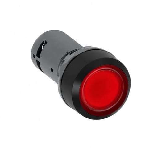 Pulsador ABB CP1-13R-01 · comp. luminoso bisel plástico -Rojo 230V. -1NC