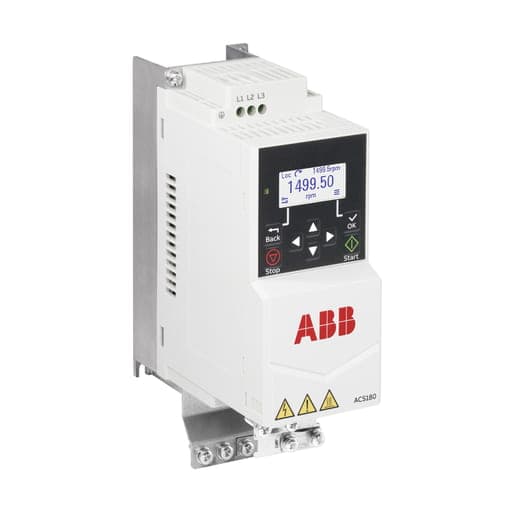 Variador de velocidad ABB ACS180-04S-02A6-4 · 0.75kW / 1HP, 2.6A, 380-480V, trifásico