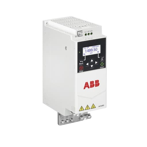 Variador de velocidad ABB ACS180-04S-09A8-1 · 2.2kW / 3HP, 9.8A, 200-240V, monofásico