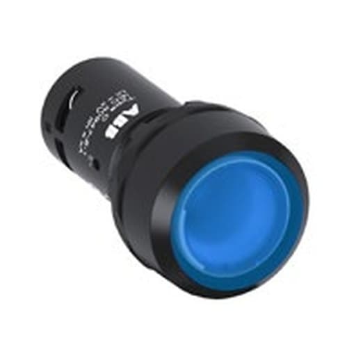 Imagen referencial de la serie: Pulsador ABB CP1-12R-01 · comp. luminoso bisel plástico -Rojo 110-130VAC -1NC