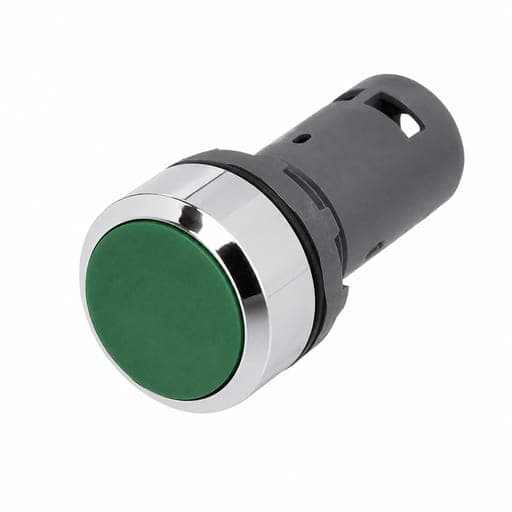 Pulsador ABB CP1-30G-10 · comp. bizel metálico -Verde 1NA