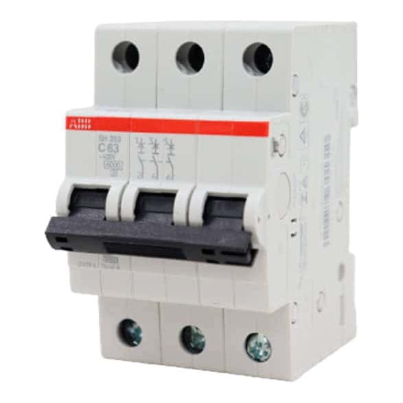 Interruptor termomagnético ABB 2CDS213001R0634 · 3x63A 10/6kA 230/400V tipo C DIN