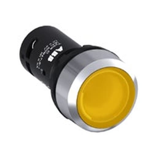 Pulsador comp luminoso bisel plástico ABB CP1-11Y-10 · Amarillo 24VAC/Dc 1NA