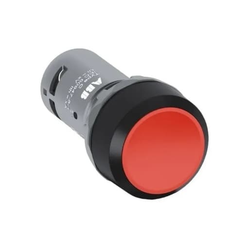 Pulsador compacto ABB CP1-10R-01 · rojo plast NC 22mm 5A