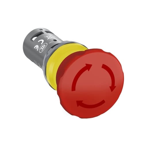 Pulsador compacto hongo libera por giro NA+NC ABB CE4T10R-11