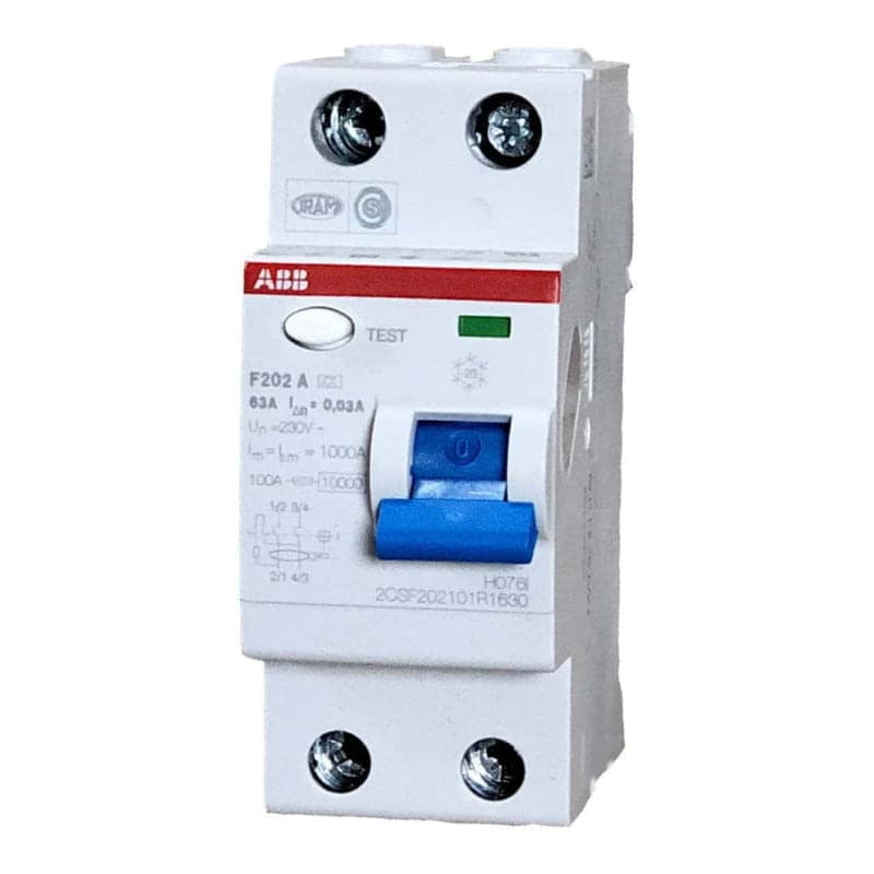 Interruptor diferencial monofásico ABB · 25A 30mA tipo A 2P (ABB-DIFERENCIAL-25A-30MA-TIPO-A-2P)