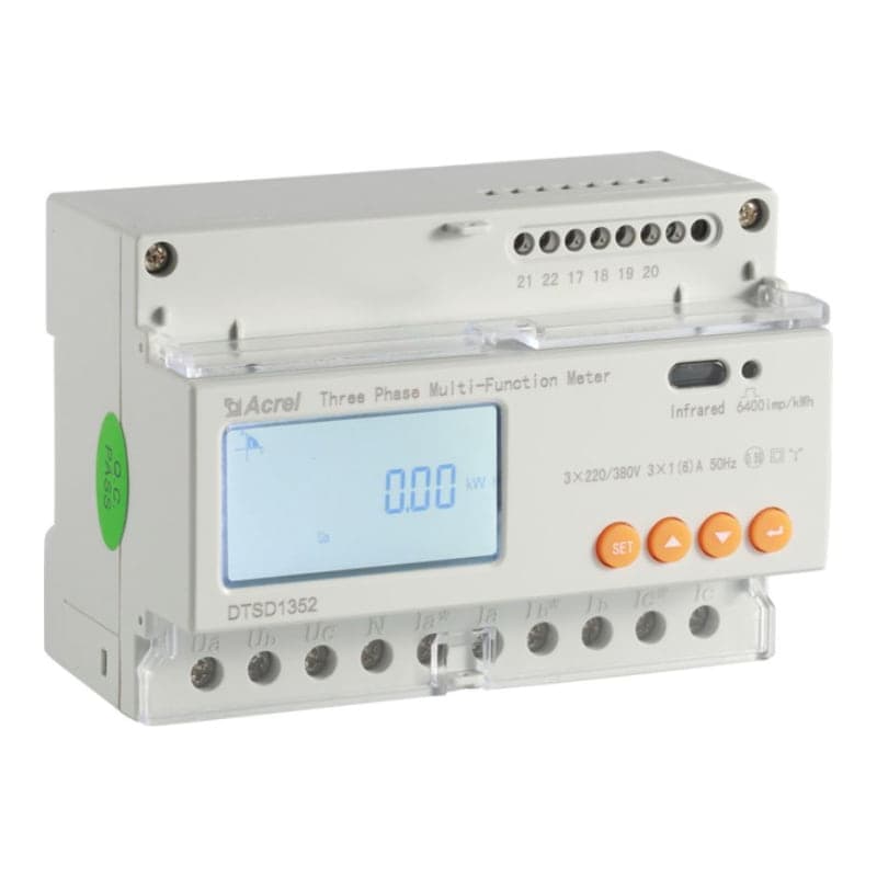 Medidor de energía ACREL Meter DTSD1352-C 3un. · trifásico 3x6A CT 150/5A
