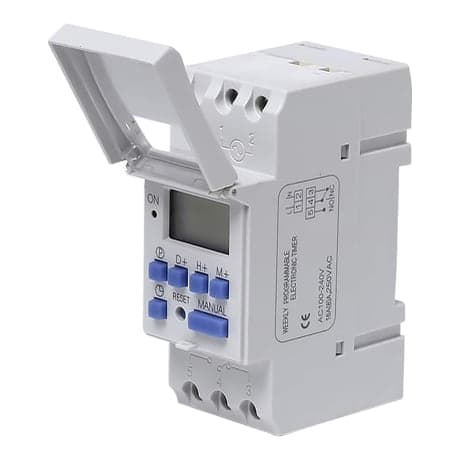 Interruptor horario digital ALION AHC15A AC/DC 12V-48V · 16A 12-24-48VAC/dc 1 canal 1NA 1NC 20 programac (AHC15A-AC/DC-12V-48V)