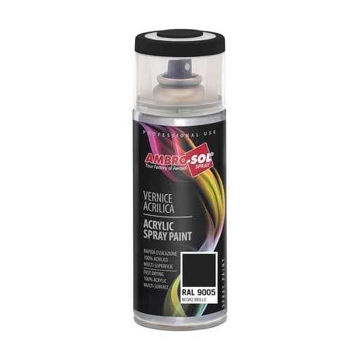 Pintura aerosol AMBRO-SOL V400SAT.2 · RAL9005 400ML negro satinado