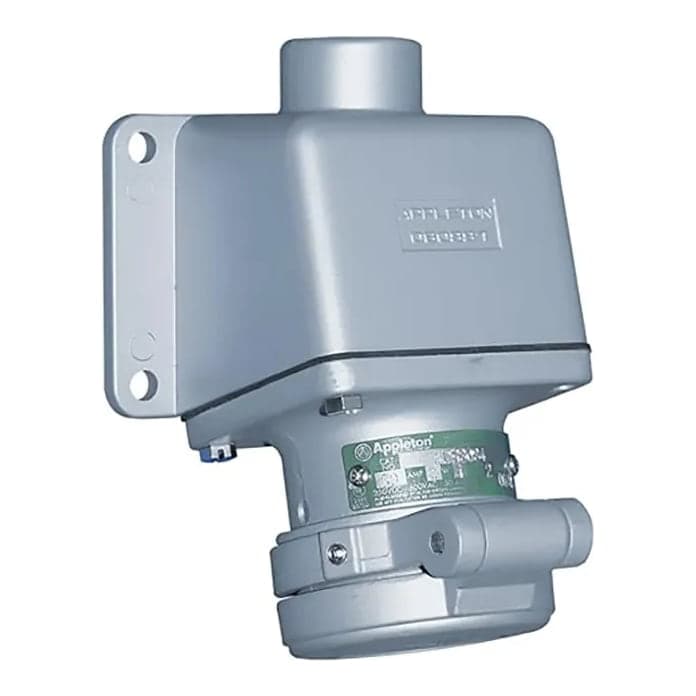 Tomacorriente de aluminio APPLETON ADRE302375 · 30A 600VAC 2P+T NEMA 4X con caja + ingresos de 3/4"
