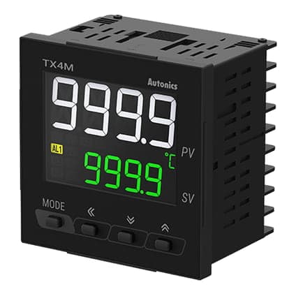 Controlador de temperatura PID AUTONICS TX4M-14R · 4 dígitos con alarma, 100-240VAC, 72x72mm