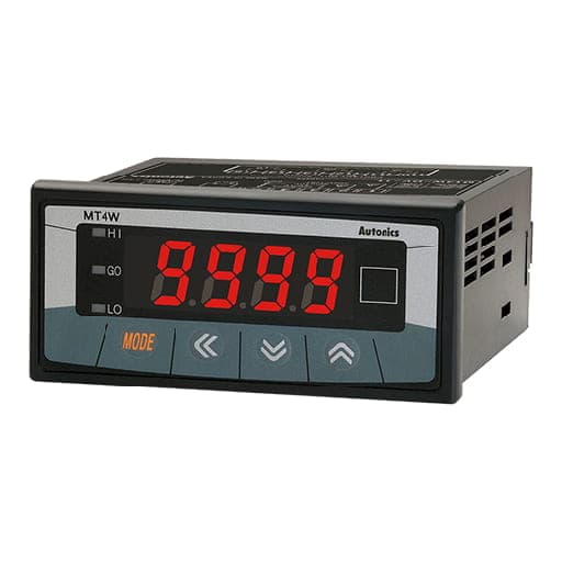 Imagen referencial de la serie: Medidor digital para panel múltiple AUTONICS MT4W-AA-40 · 4 dígitos, 5A corriente AC, 96x48mm