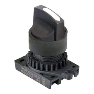 Imagen referencial de la serie: Cabezal de selector AUTONICS S2SR-S5W · cabezal, planca corta 3Posicion retorno centro, blanco (solo cabezal: bloque de contactos aparte)