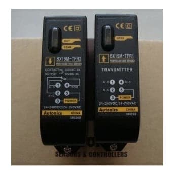 Fotosensor de barrera AUTONICS BX15M-TFR · Deteccion15M, 24-240VAC/VDC, 90x115x65mm, IP65