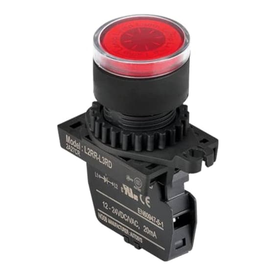 Luz piloto plano AUTONICS L2RR-L3R · rojo, cabezal 22/25mm