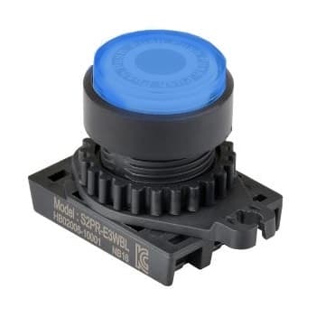 Cabezal de pulsador AUTONICS S2PR-P1B · azul, T.Redondo ext, cabezal 22-25mm (solo cabezal: bloque de contactos aparte)