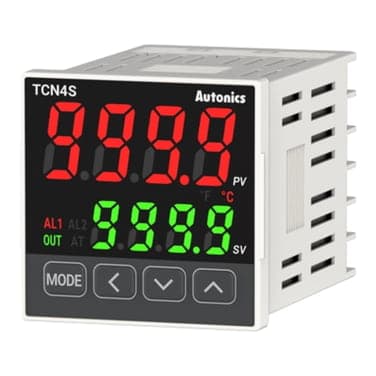 Controlador de temperatura PID dual AUTONICS TCN4S-14C · 4 dígitos con alarma, salida control 4