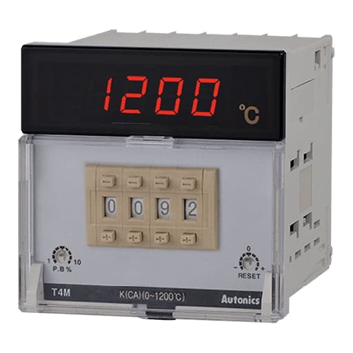Controlador de temperatura PID AUTONICS T4M-B4RKCC-N · 4 dígitos, 100-240VAC 3A, 72x72mm