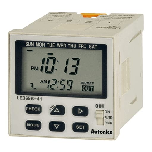 Temporizador digital horario Semanal/Anual AUTONICS LE365S-41 · 220-240VAC, 48x48mm
