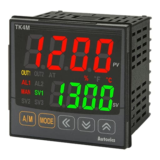 Controlador de temperatura PID AUTONICS TK4M-14CN · 4 dígitos con alarma, 100-240VAC, 72x72mm