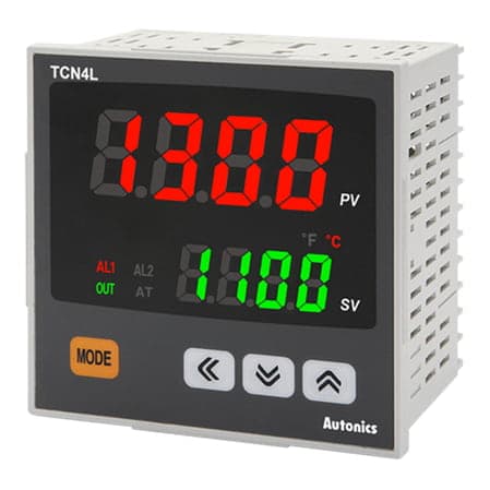 Controlador de temperatura PID AUTONICS TCN4L-24R · 4 dígitos con alarma, 24VAC/24-48VDC, 96x96m
