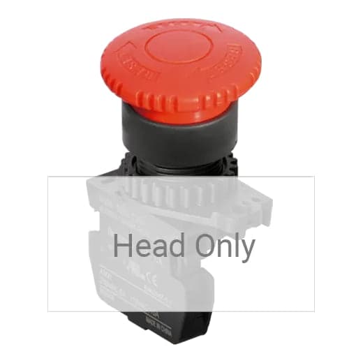 Cabezal de pulsador de emergencia AUTONICS S2ER-E3R · cabezal 22/25mm, tipo D40, sin iluminación, rojo (solo cabezal: bloque de contactos aparte)