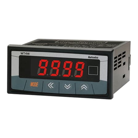 Imagen referencial de la serie: Medidor digital para panel múltiple AUTONICS MT4W-DA-4N · 4 dígitos, 100-240VAC, 96x48mm, IP56
