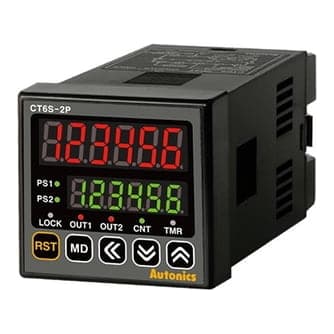 Contador/Temporizador digital AUTONICS CT6S2P4 · 6 dígitos, 100-240VAC, 48x48x90mm