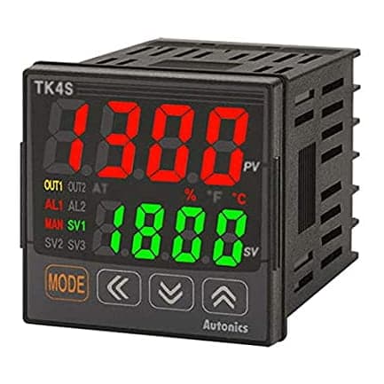 Controlador de temperatura PID AUTONICS TK4S-T4RR · 4 dígitos con alarma, 100-240VAC 3A