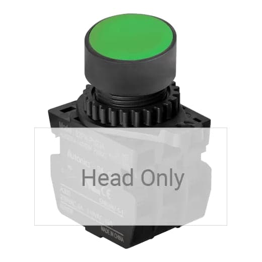 Cabezal de pulsador AUTONICS S2PR-P1G · verde, T.Redondo ext, cabezal 22-25mm (solo cabezal: bloque de contactos aparte)
