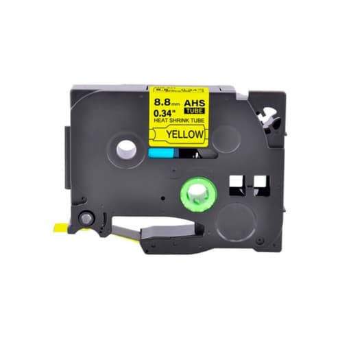 Cinta termocontraíble para rotulador BROTHER HSE-621 · negro sobre amarillo 9mm
