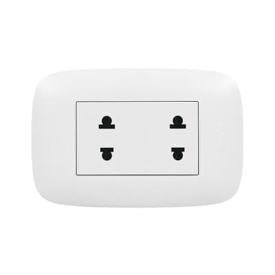 Toma universal doble BTICINO AP1212 · 16A/250V DOMINO sencia
