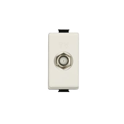 Toma coaxial TV tipo F BTICINO A5152C · 1 módulo marfil Matix