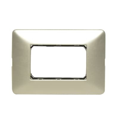 PLACA+SOPORTE BTICINO AM503SM3AL · 3 mod. alum. natural