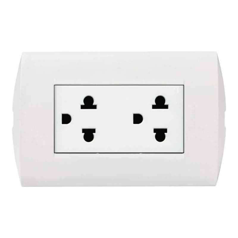 Tomacorriente doble universal BTICINO AE2212EBT · 2P+T 16A 250VAC modus style B