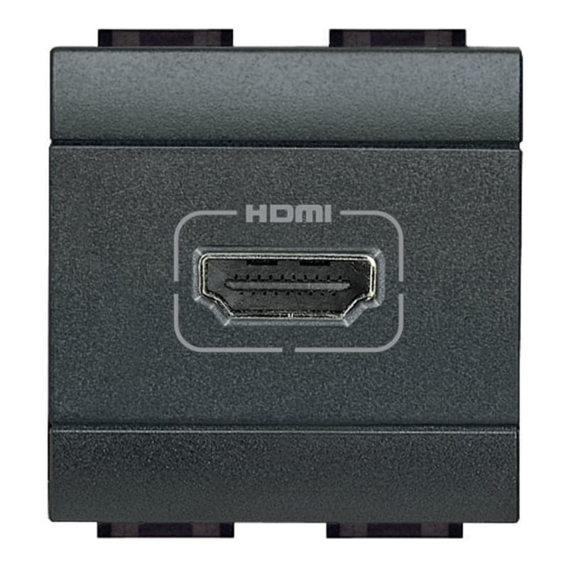 Toma de video HDMI LIVING-LIGHT antracita BTICINO L4284 · 2 mod